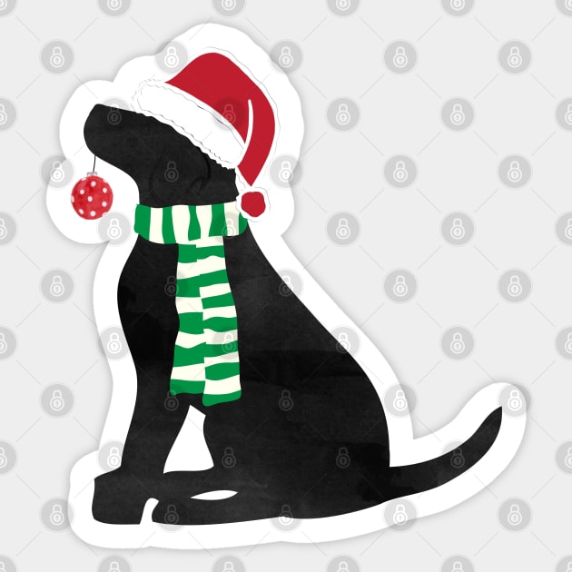 Christmas Black Lab Holiday Dog Sticker by EMR_Designs